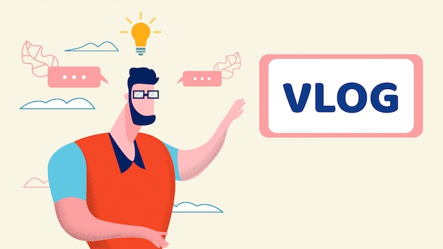 Creative Internet Vlog Idea Flat Illustration