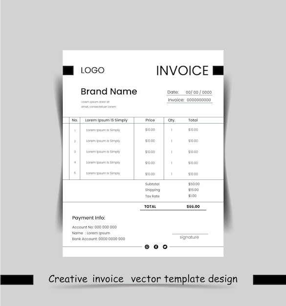 Vector creative invoice design for business amp company