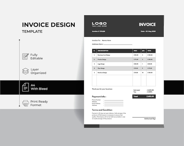 Vector creative invoice template vector