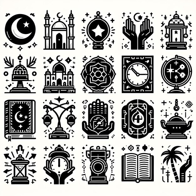 Vector creative islamic icons