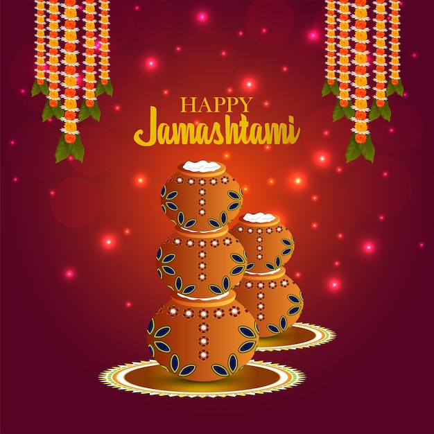 Creative janmashtami banner or header