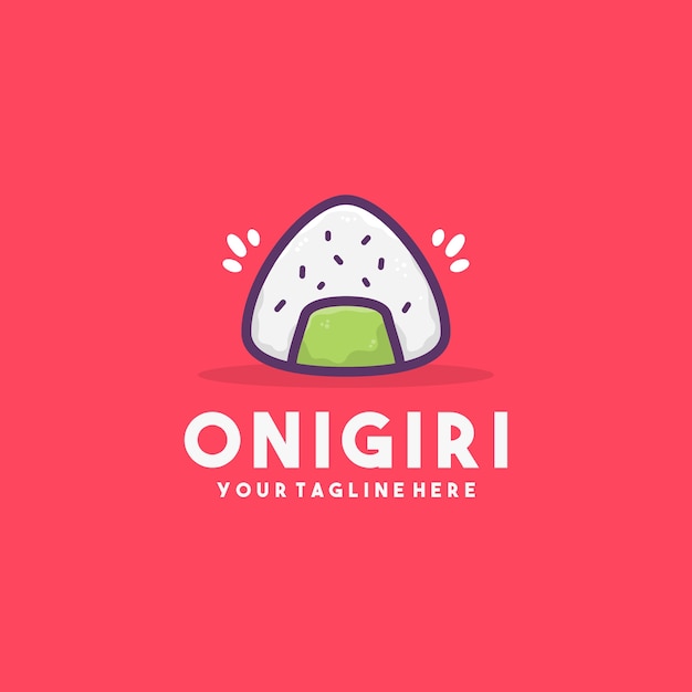 Creative japanese rice ball onigiri icon logo illustration