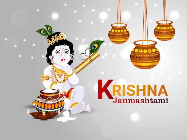 Creative krishna janmashtami design concept