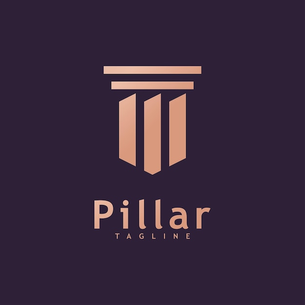 Creative Law Pillar Concept Design Logo Template