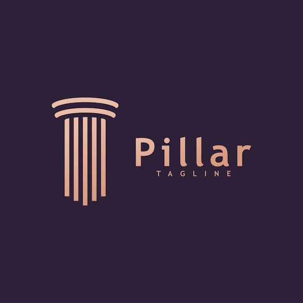 Creative Law Pillar Concept Design Logo Template