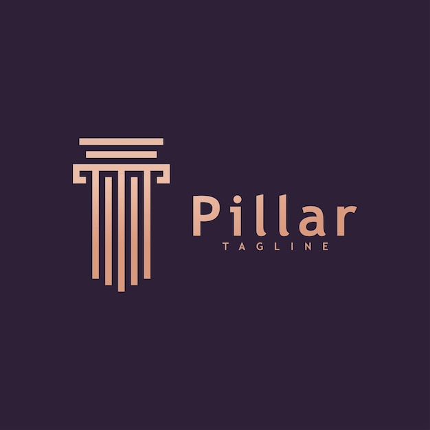 Creative Law Pillar Concept Design Logo Template