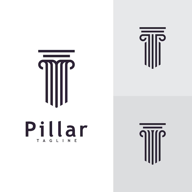 Creative Law Pillar Concept Design Logo Template