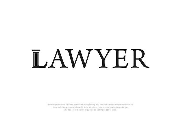 Creative lawyer typography logo design template vector