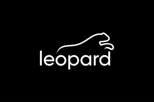 creative leopard jump logo design