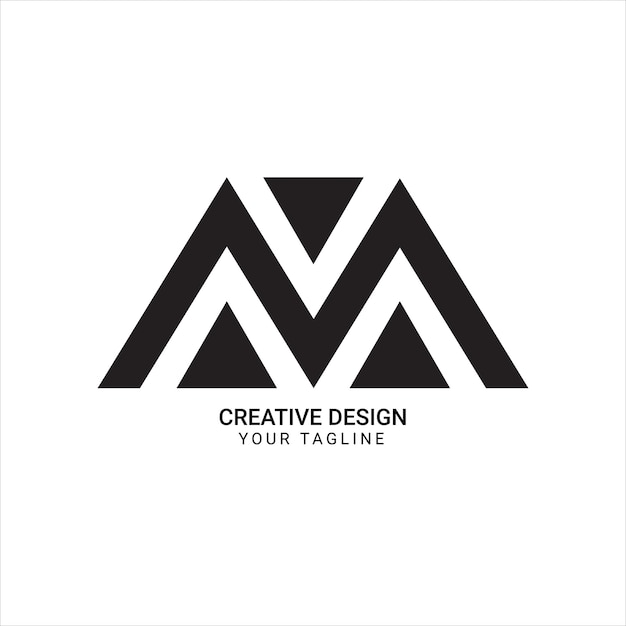 Creative letter AA or M initial monogram luxury triangle shape mountain type logo design