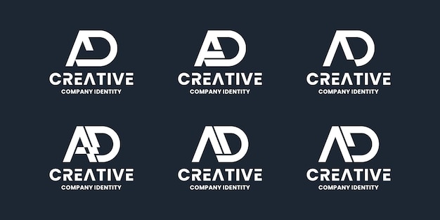 Creative letter A D logo monogram collection