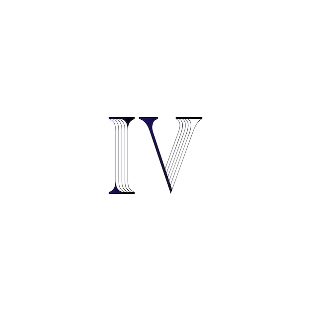 creative letter iv logo design