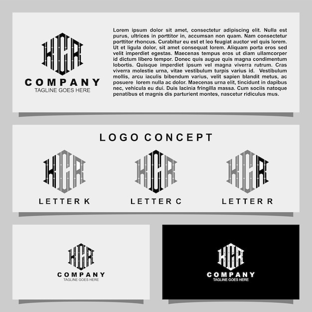 Creative letter K C R monogram logo template