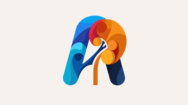 Vector creative letter a logo design with kidney element