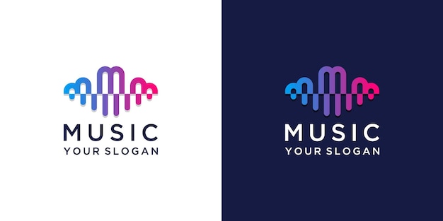 Creative letter m music logo design