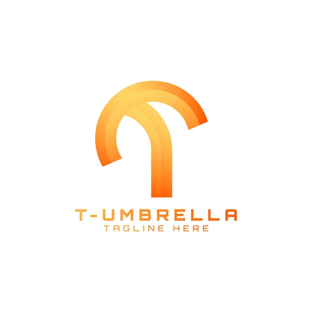 Creative letter t logo with umbrella icon design