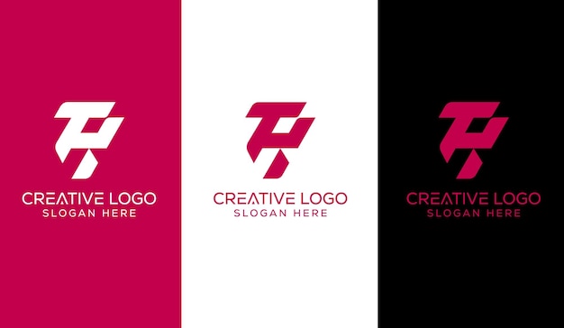 Creative letter TH monogram logo design concept