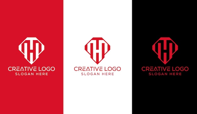 Creative letter TH monogram logo design concept