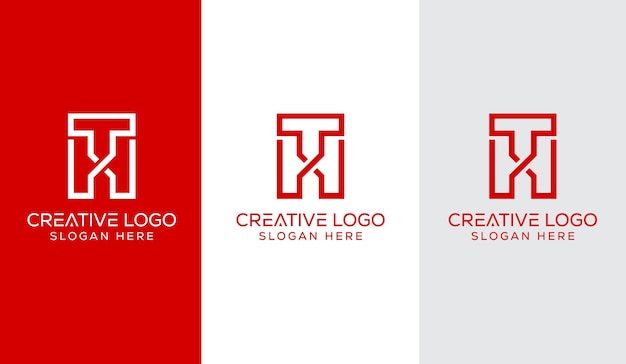 Creative letter TH monogram logo design concept