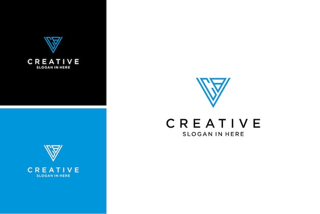 creative letter VCB logo design vector