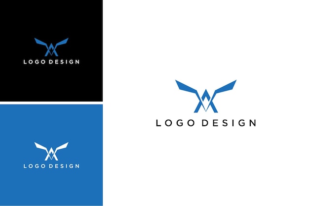 creative letter A wing fly logo design vector