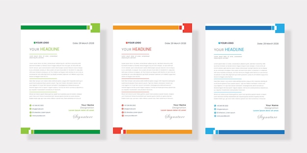 Creative letterhead business modern clean company design template