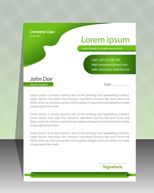 Creative Letterhead Design template in Gradient Color