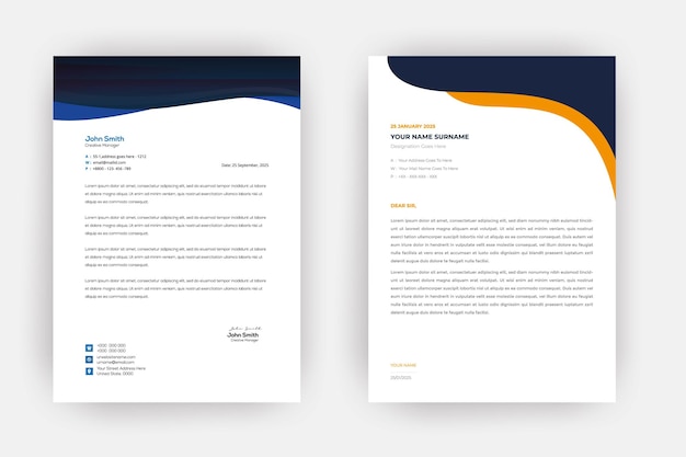 Creative letterhead template design  a4 sizes