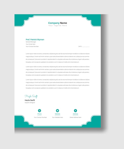 Creative letterhead template design for your corporate projects