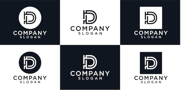 creative lettermark monogram letter d logo template