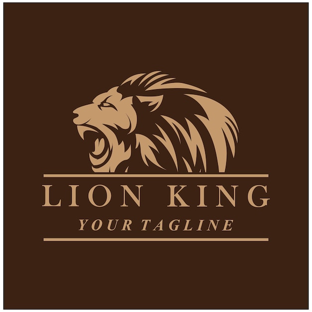 Creative lion logo with slogan template