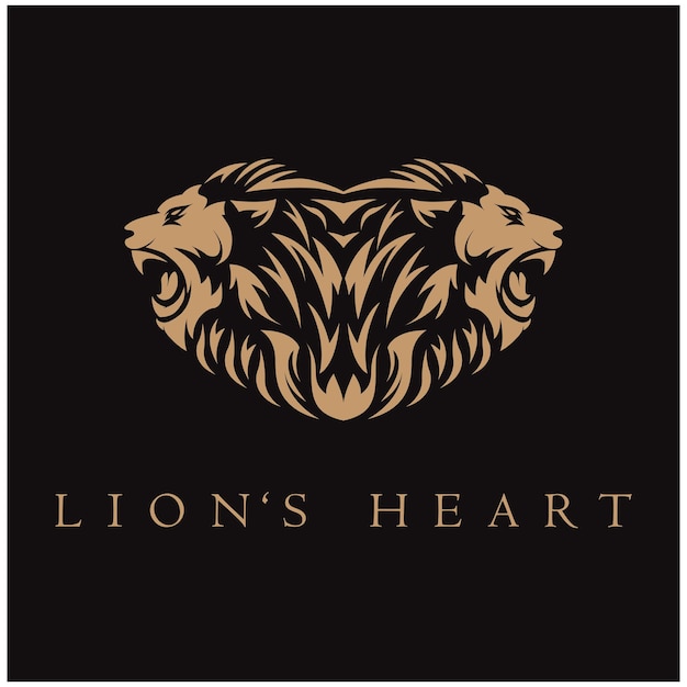 Creative lion logo with slogan template