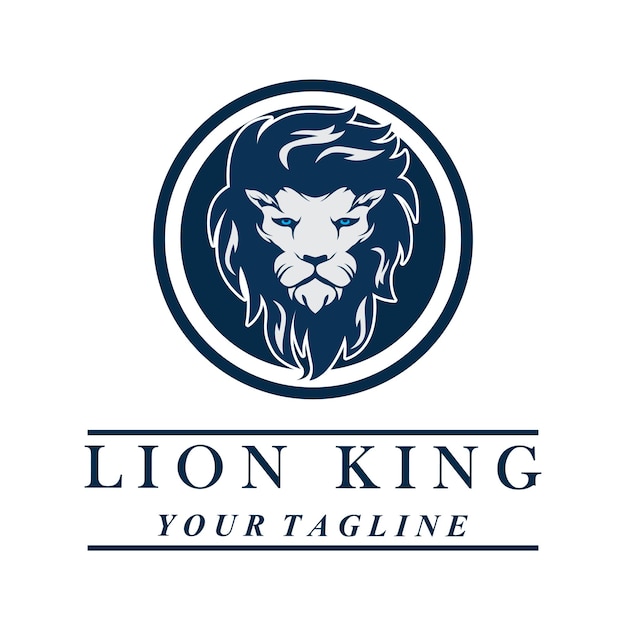 Creative lion logo with slogan template