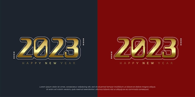 Creative logo design 2023 for happy new year celebration greetings