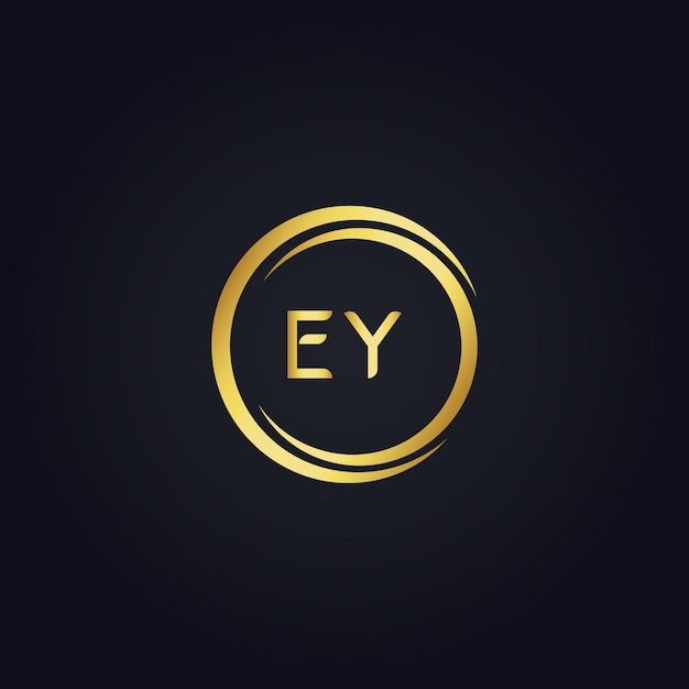 Creative logo EY letter logo in gold color