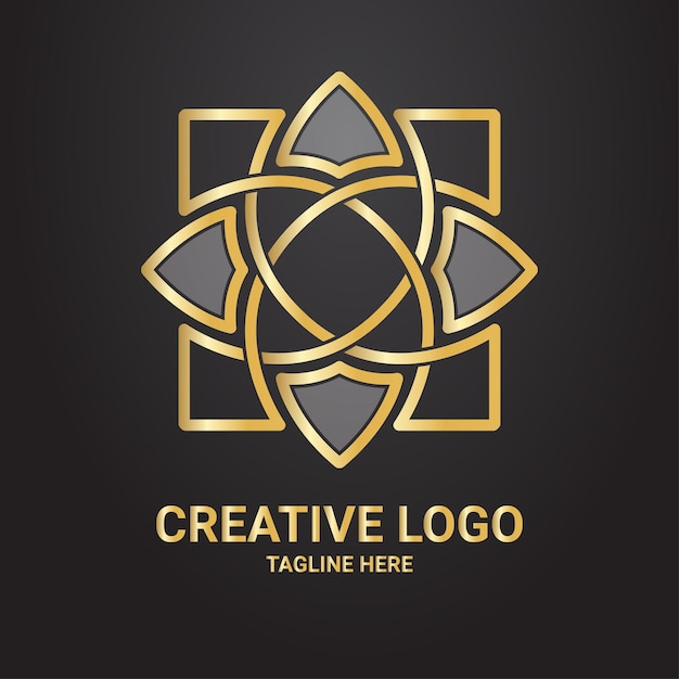 Creative logo golden color luxury style