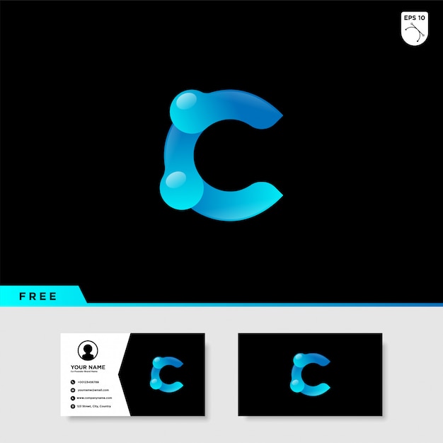 Creative logo of letter C with gradient color