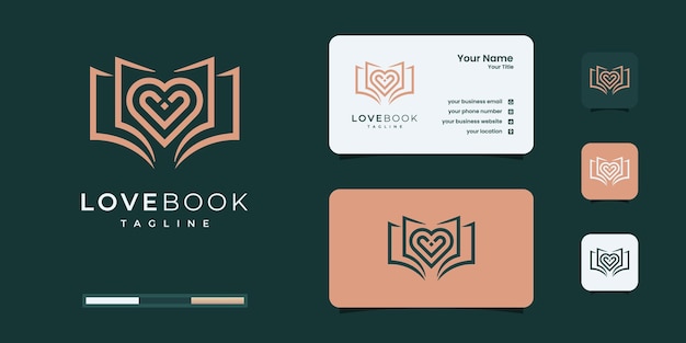 Creative love book logo design templates.