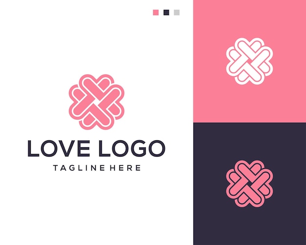 Creative Love heart symbol logo design template