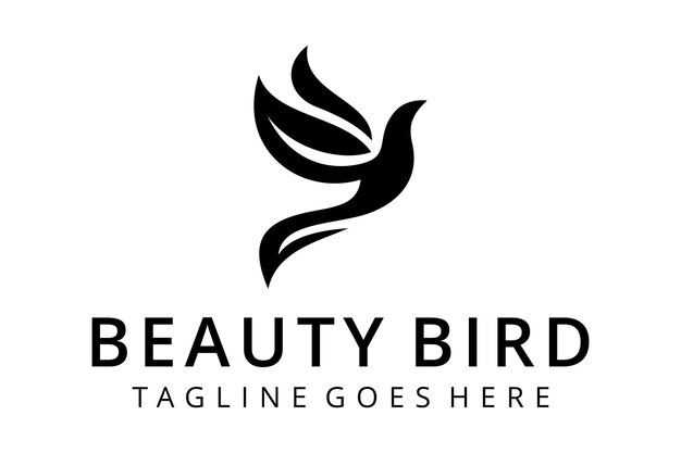 Creative luxury modern flying bird animal silhouette illustration logo template vector icon