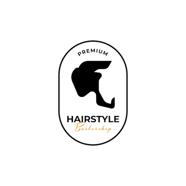 Creative man hairstyle bearded logo design illustration symbol icon