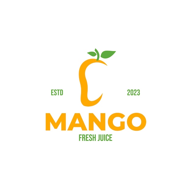 Creative mango fruit organic logo design vector concept illustration idea