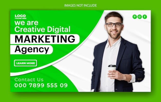 Creative marketing ads promotional web banner template design