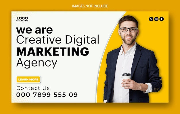 Creative marketing ads promotional web banner template design