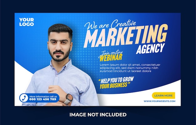 Creative marketing agency and corporate banner template design