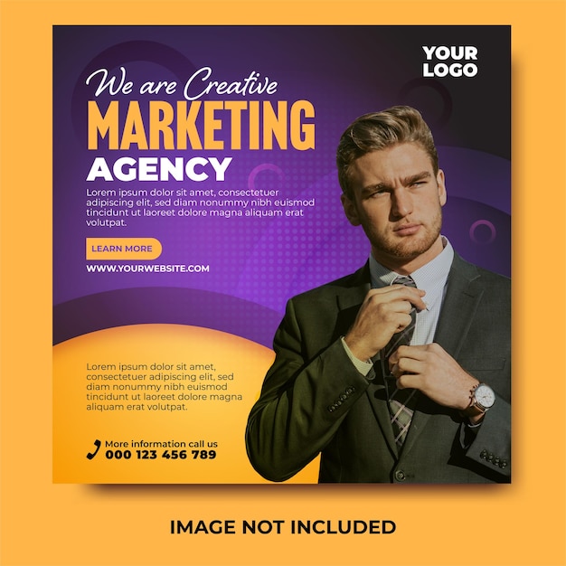 Creative marketing agency and corporate social media post template