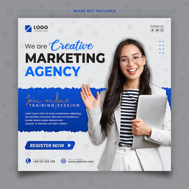 Creative Marketing Agency Media Social Post Template