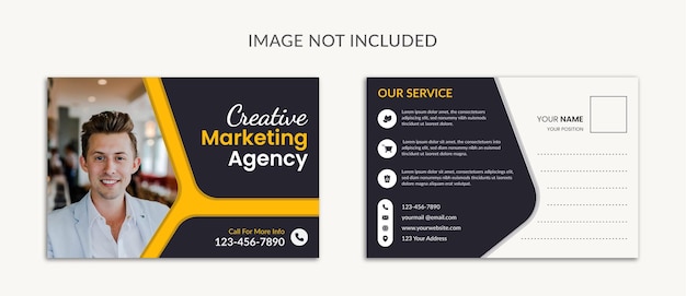 Creative marketing agency postcard design