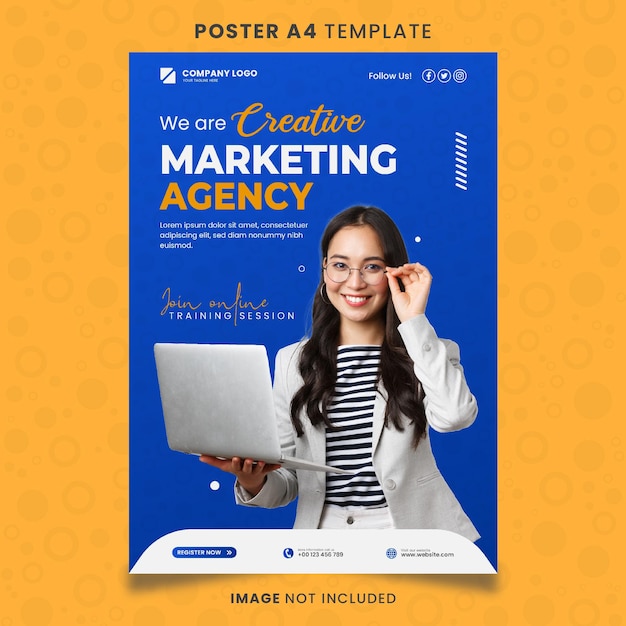 Creative Marketing Agency Poster A4 Template Ready to Print