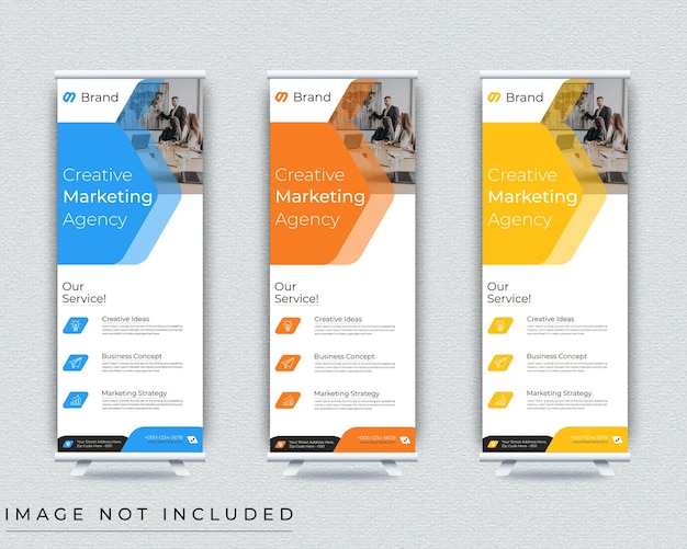 Creative marketing agency roll up banner template design